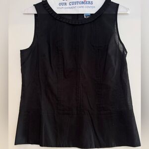 LIKE NEW! Classic! Banana Republic Black Cotton Sleeveless Blouse Sz 10